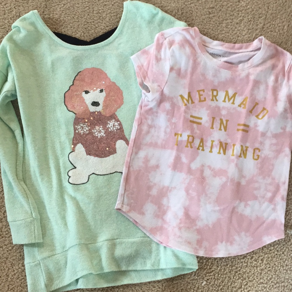 Poof Poodle Sweater & Mermaid Tee